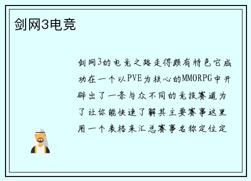 剑网3电竞